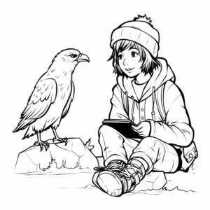 Chill Raven Crow Coloring Pages for Teens 1