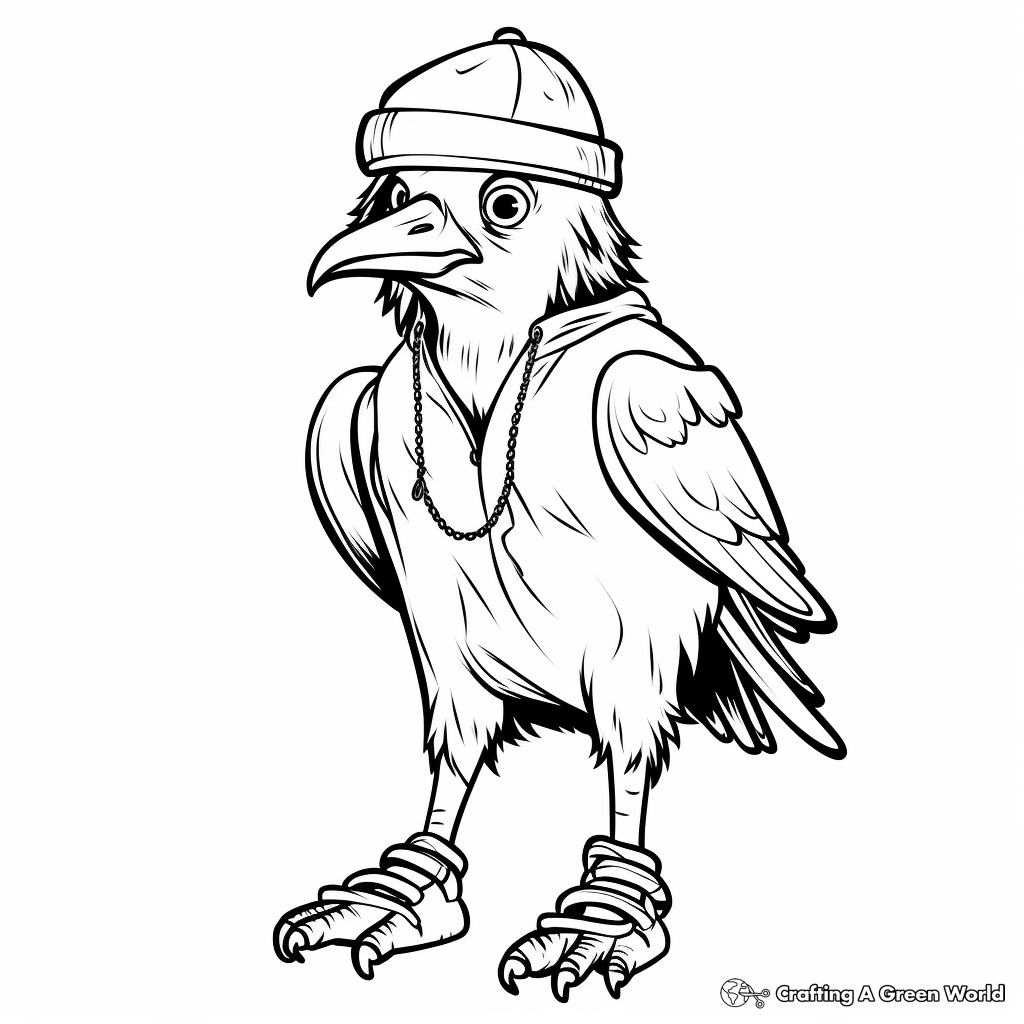 Chill Raven Crow Coloring Pages for Teens 2