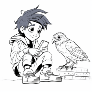 Chill Raven Crow Coloring Pages for Teens 4