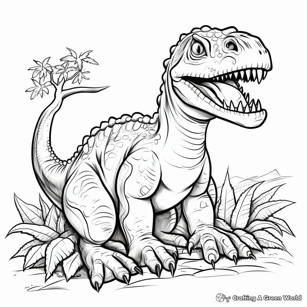 Chilling Allosaurus Coloring Pages 3