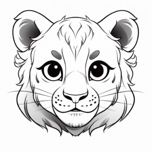 Chilling Snow Leopard Head Coloring Pages 4
