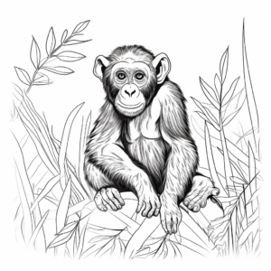 Chimpanzee Conservation-Themed Coloring Pages 1