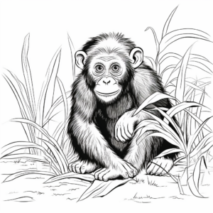 Chimpanzee Conservation-Themed Coloring Pages 3
