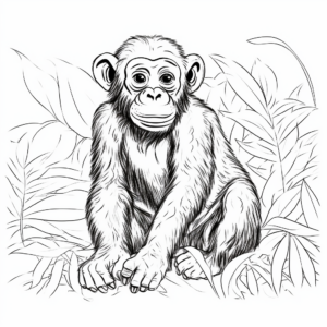 Chimpanzee Conservation-Themed Coloring Pages 4
