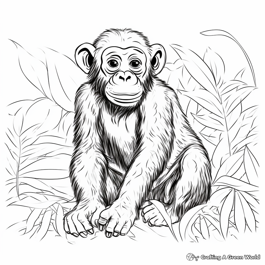 Chimpanzee Conservation-Themed Coloring Pages 4