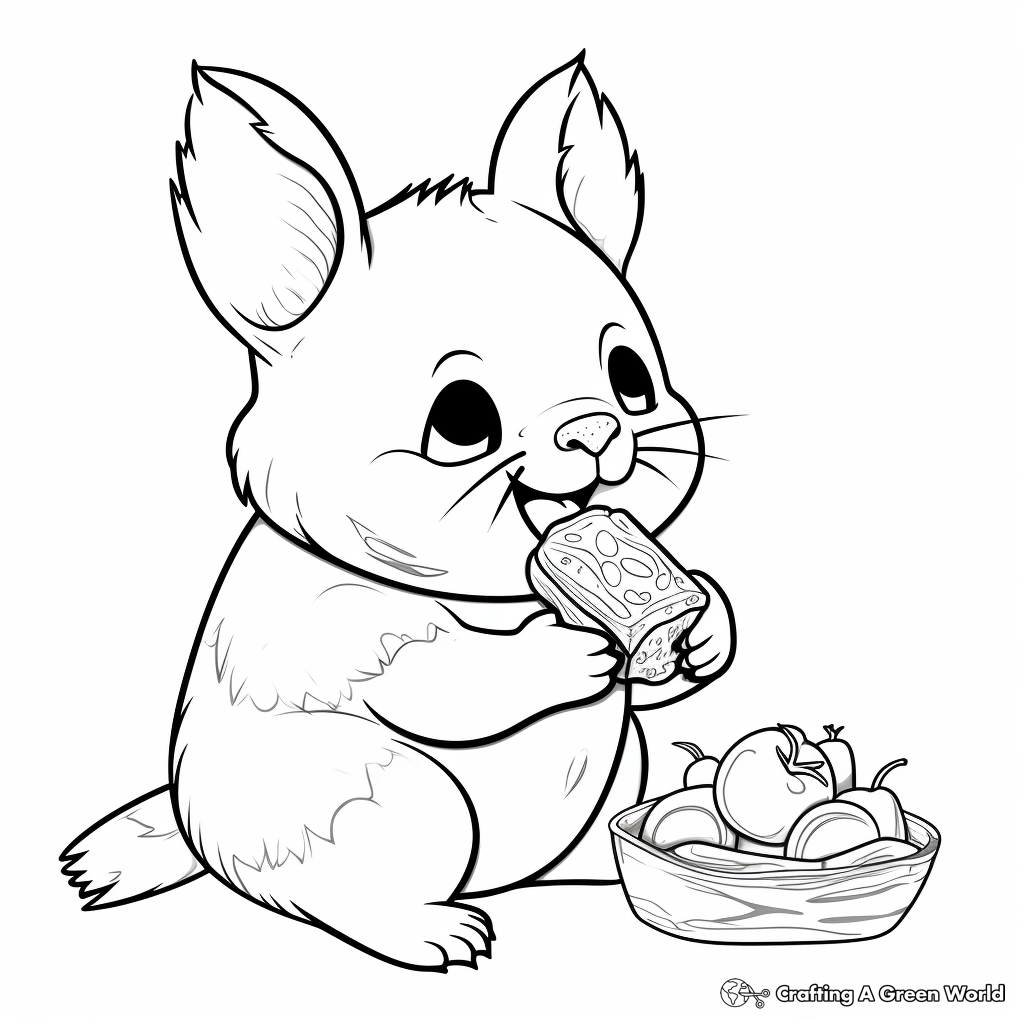 Chinchilla Eating Food Coloring Pages 2