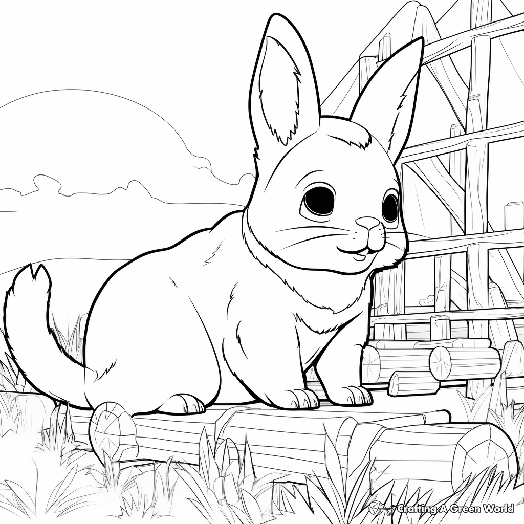 Chinchilla in Habitat 3D Coloring Pages 1