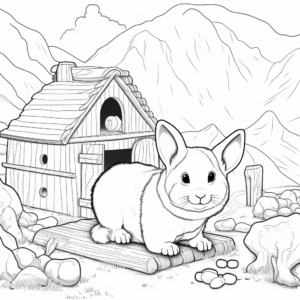 Chinchilla in Habitat 3D Coloring Pages 4