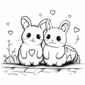 Chinchilla Pair Love Scene Coloring Pages 3