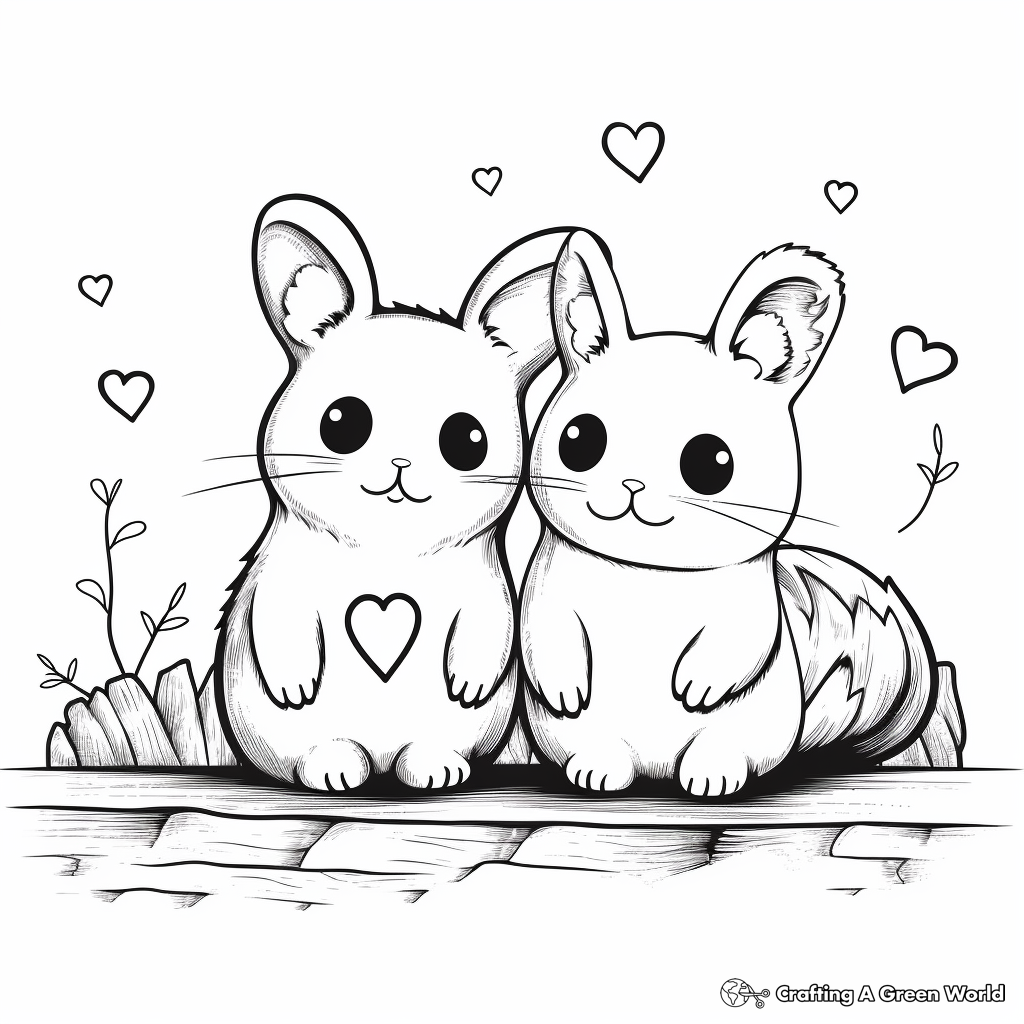 Chinchilla Pair Love Scene Coloring Pages 3