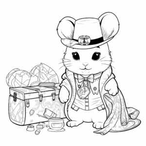 Chinchilla with Accessories Dress-Up Coloring Pages 2