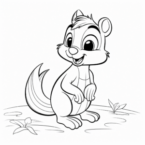 Chipmunk and Bird Friendship Coloring Pages 4