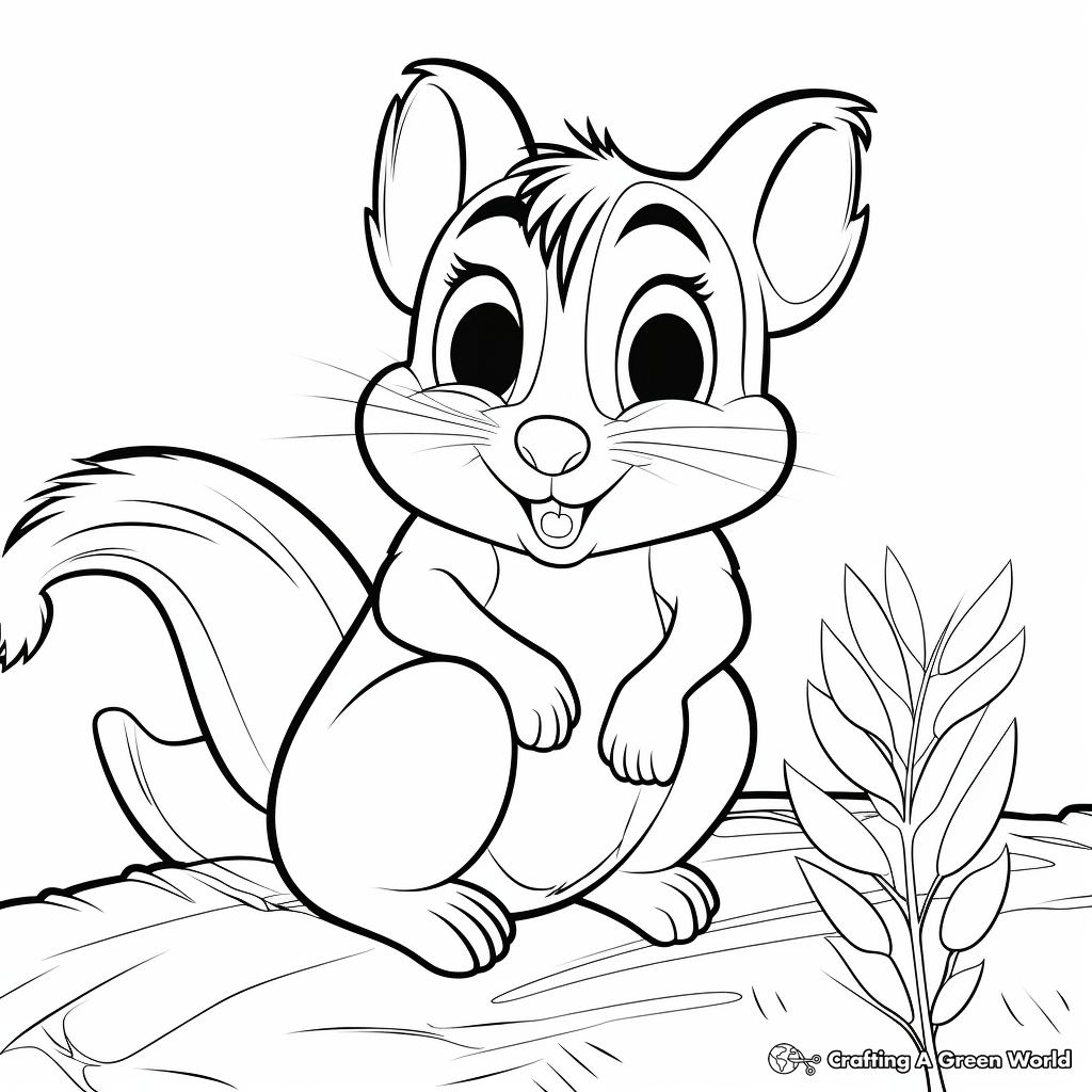 Chipmunk and Friends: Forest Animal Coloring Pages 3