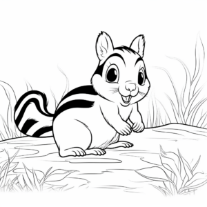 Chipmunk in Autumn: Seasonal Coloring Pages 3