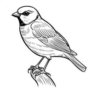 Chipping Sparrow Coloring Pages for Kids 1