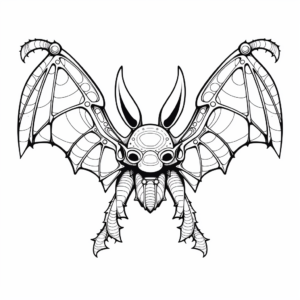 Chiroptera-Inspired Abstract Bat Coloring Pages 2