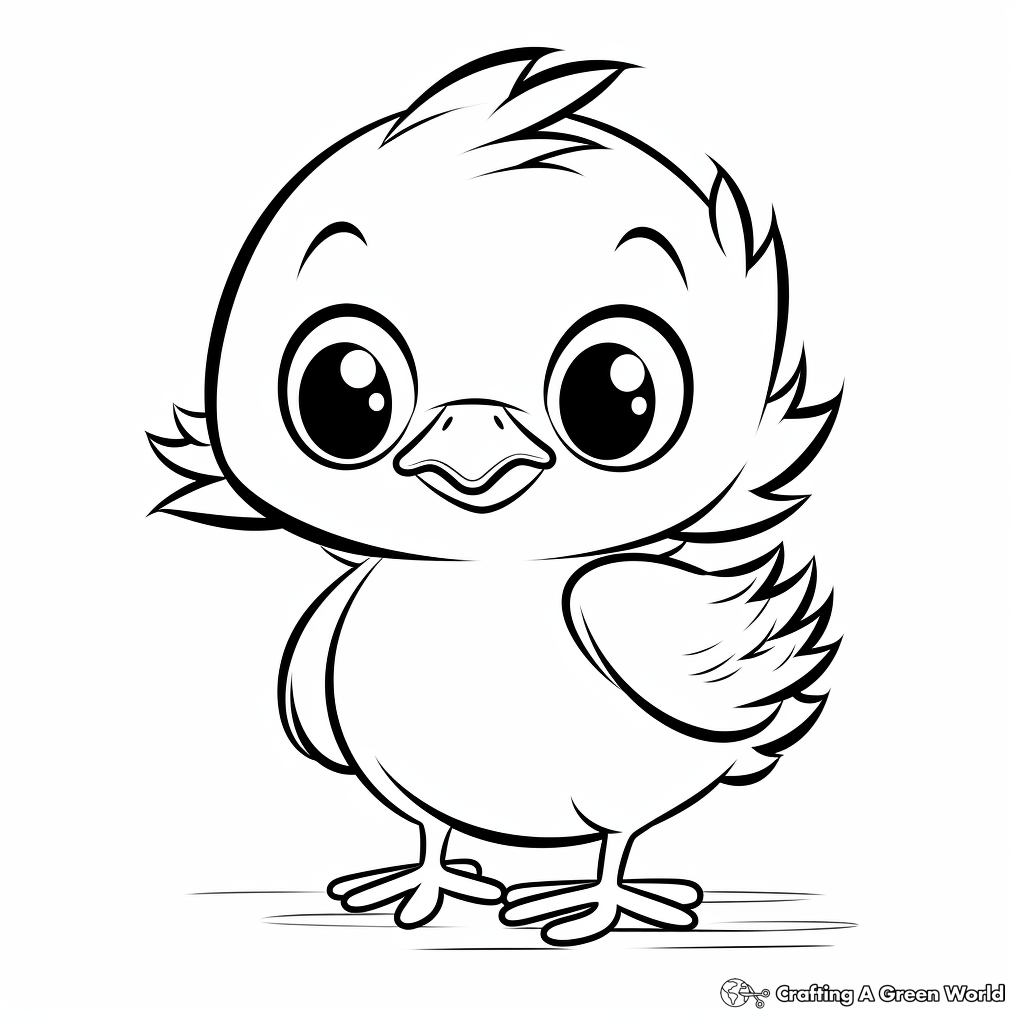 Chirpy Baby Chick Coloring Pages 1