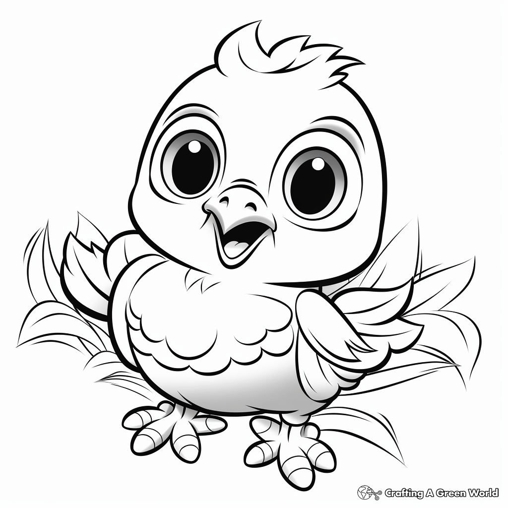 Chirpy Baby Chick Coloring Pages 3