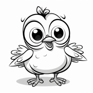 Chirpy Cartoon Bird Coloring Pages 1