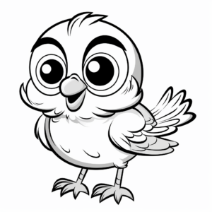 Chirpy Cartoon Bird Coloring Pages 2