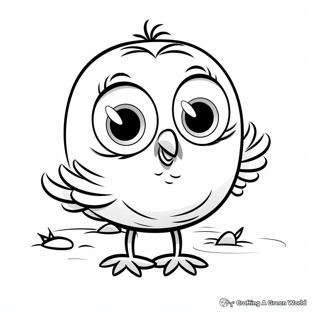 Chirpy Cartoon Bird Coloring Pages 4