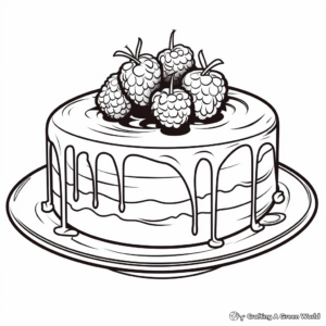 Chocolate Cake Coloring Pages for Chocolate Lovers 1