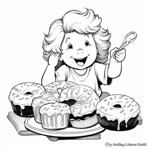 Chocolate Donut Delight Coloring Pages 3