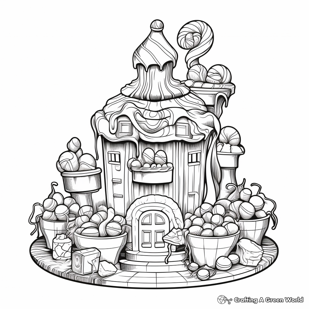 Chocolate Fountain Delight Coloring Pages 1
