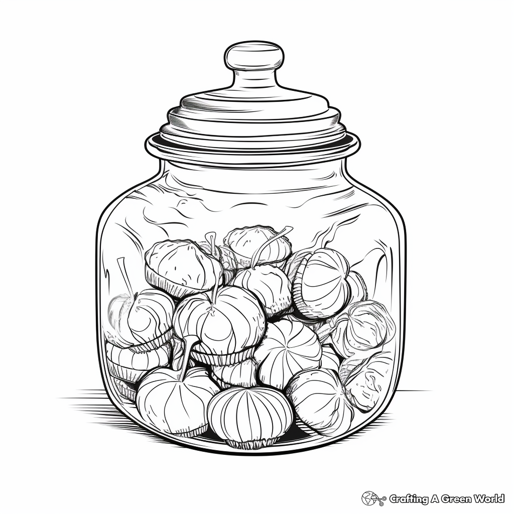 Chocolates in The Candy Jar: Realistic Scene Coloring Pages 2