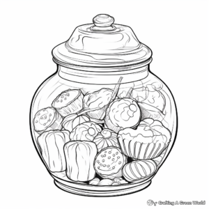 Chocolates in The Candy Jar: Realistic Scene Coloring Pages 3