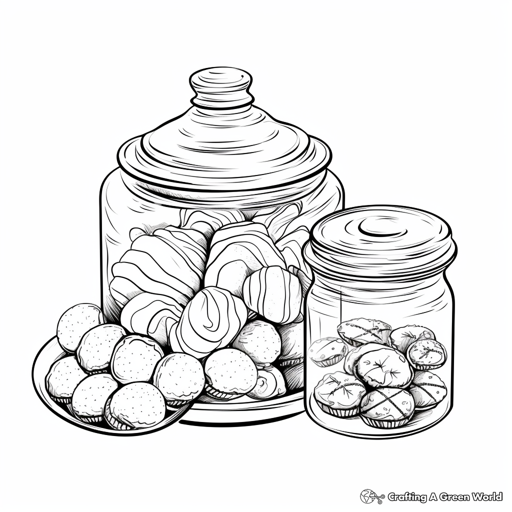 Chocolates in The Candy Jar: Realistic Scene Coloring Pages 4