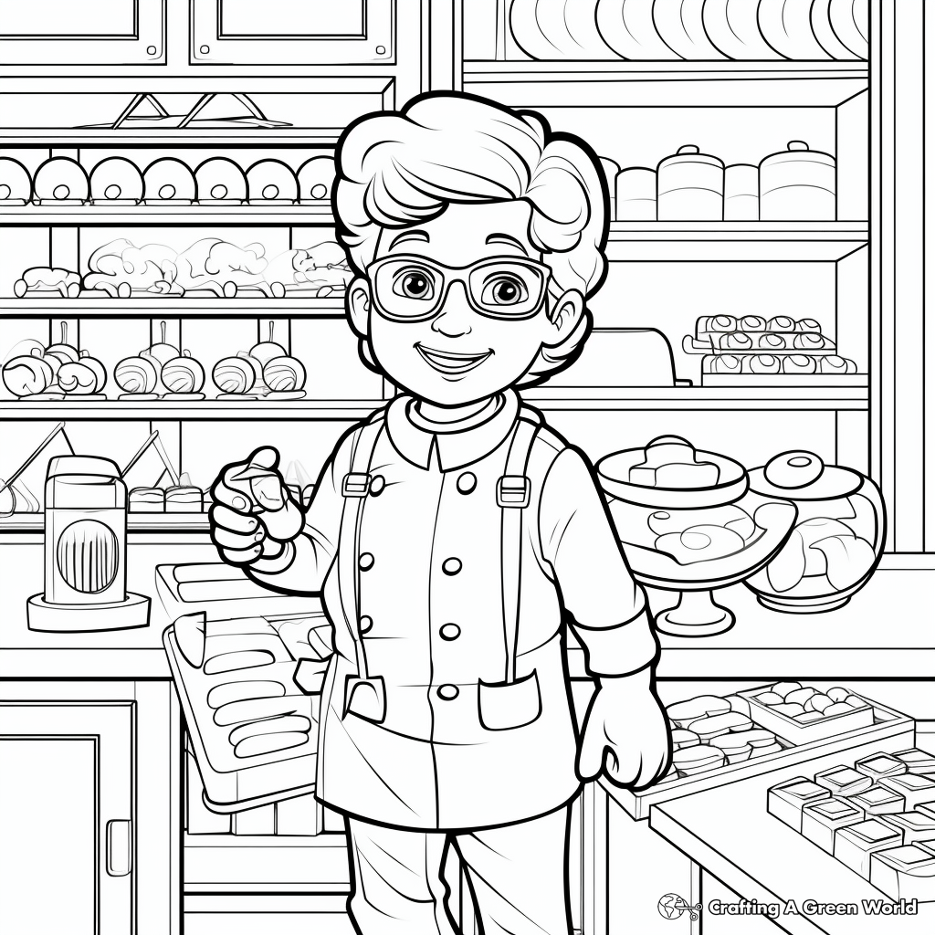 Chocolatier in Action Coloring Pages 4