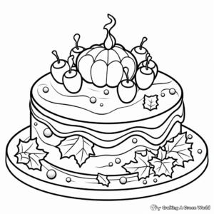 Christmas Cake Coloring Pages for Holiday Fun 3
