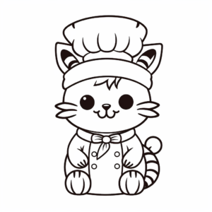 Christmas Cat Cupcake Coloring Pages 4