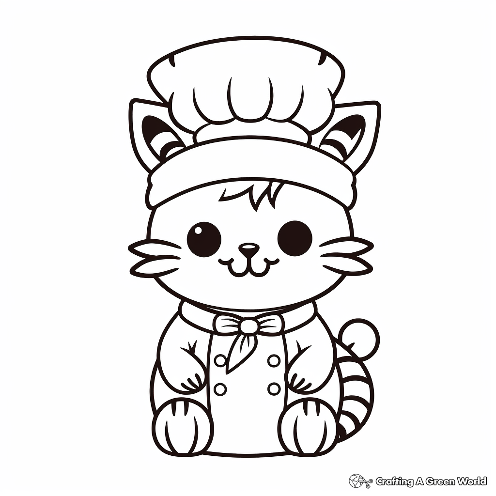 Christmas Cat Cupcake Coloring Pages 4
