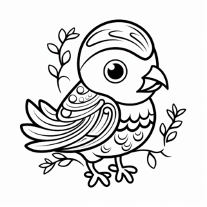 Christmas Peace Dove Coloring Pages 1