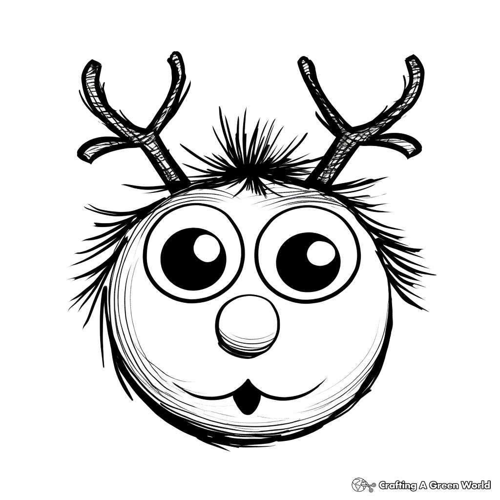 Christmas Rudolph Nose Coloring Pages 1