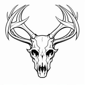 Christmas Themed Deer Skull Coloring Pages 1