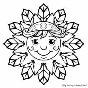 Christmas-Themed Winter Mandala Coloring Pages 2