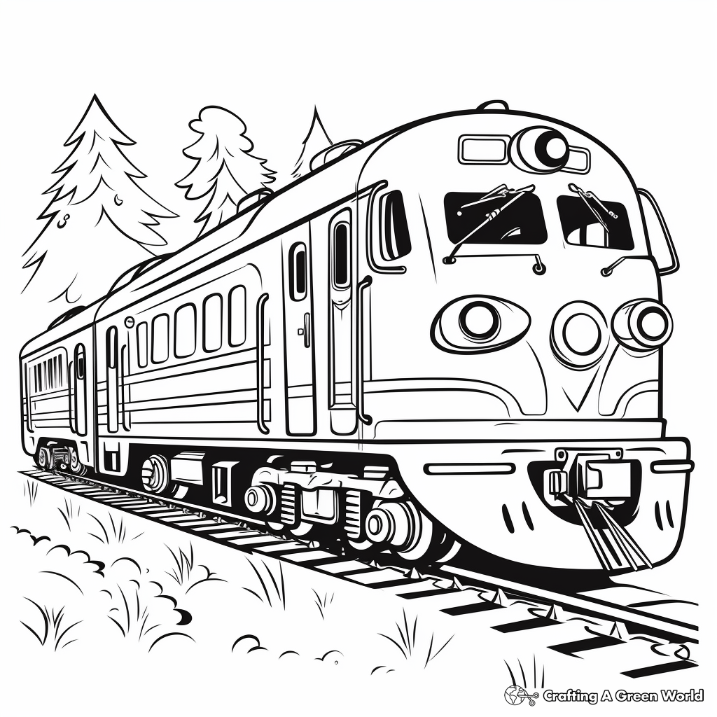 Christmas Train Coloring Pages 3