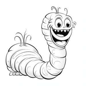Chrysalis Coloring Page Featuring Caterpillar Emerging 1