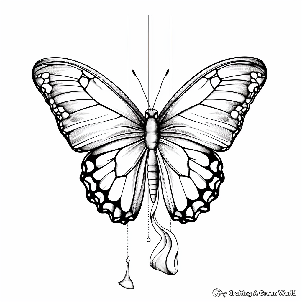 Chrysalis to Butterfly Transformation Coloring Pages 3