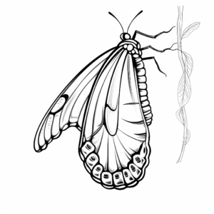 Chrysalis to Butterfly Transformation Coloring Pages 4