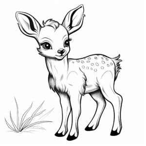 Chubby Baby Deer Coloring Pages 1