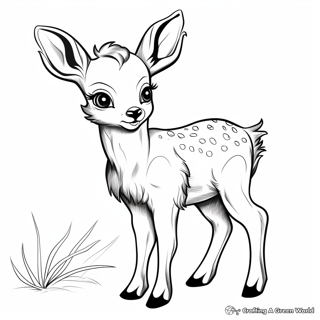 Chubby Baby Deer Coloring Pages 1