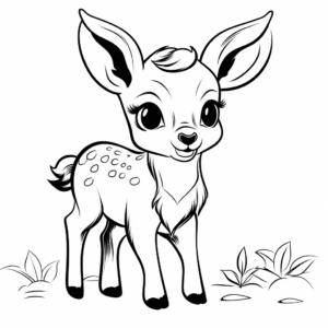 Chubby Baby Deer Coloring Pages 2