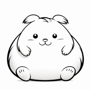 Chubby Cheeked Kawaii Bunny Coloring Pages 1