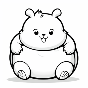 Chubby Cheeked Kawaii Bunny Coloring Pages 2