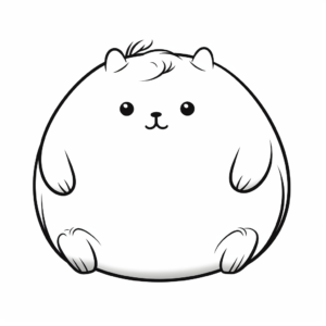 Chubby Cheeked Kawaii Bunny Coloring Pages 3