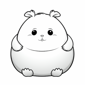 Chubby Cheeked Kawaii Bunny Coloring Pages 4
